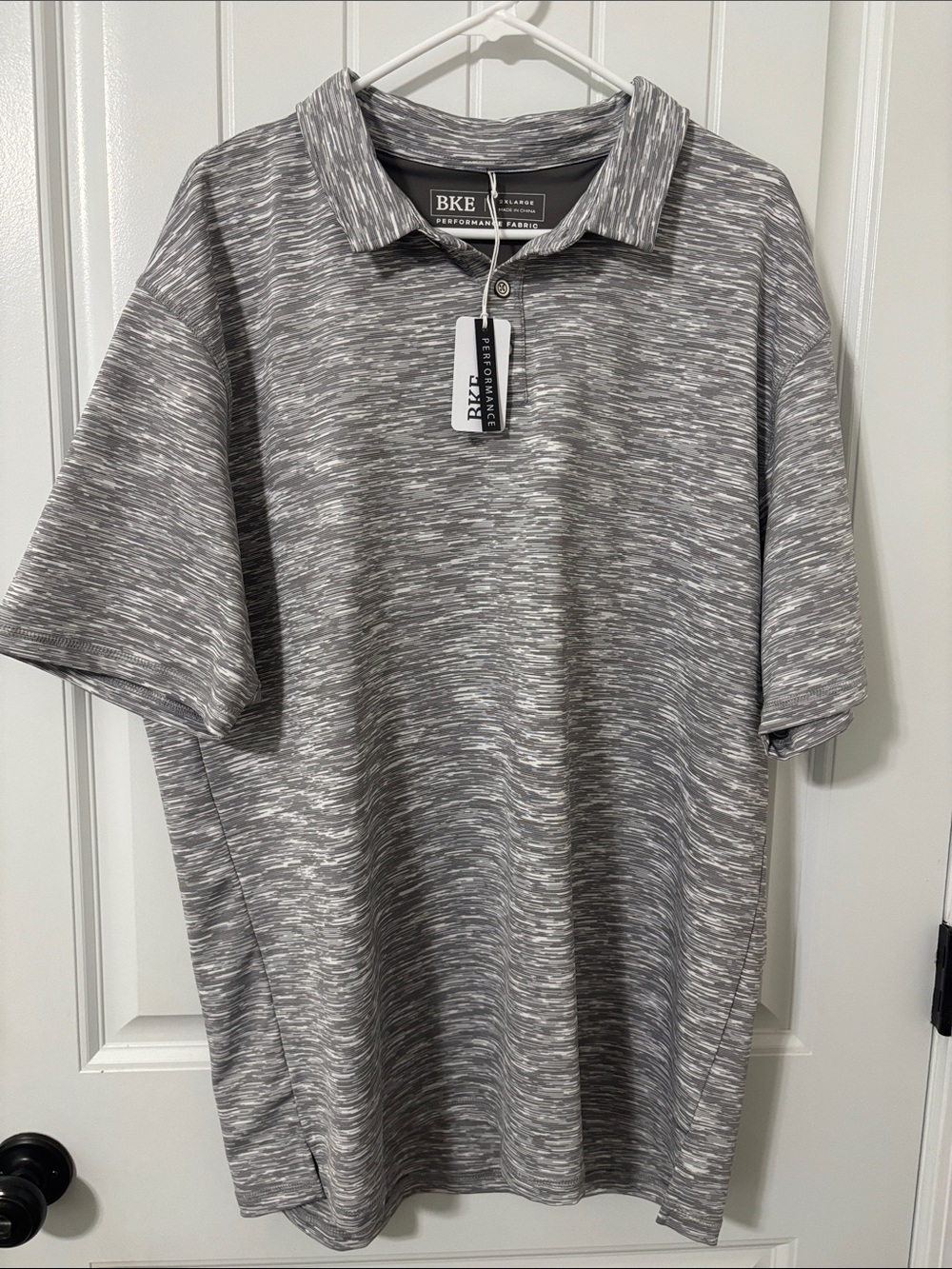 BKE Gray Heather Performance Polo